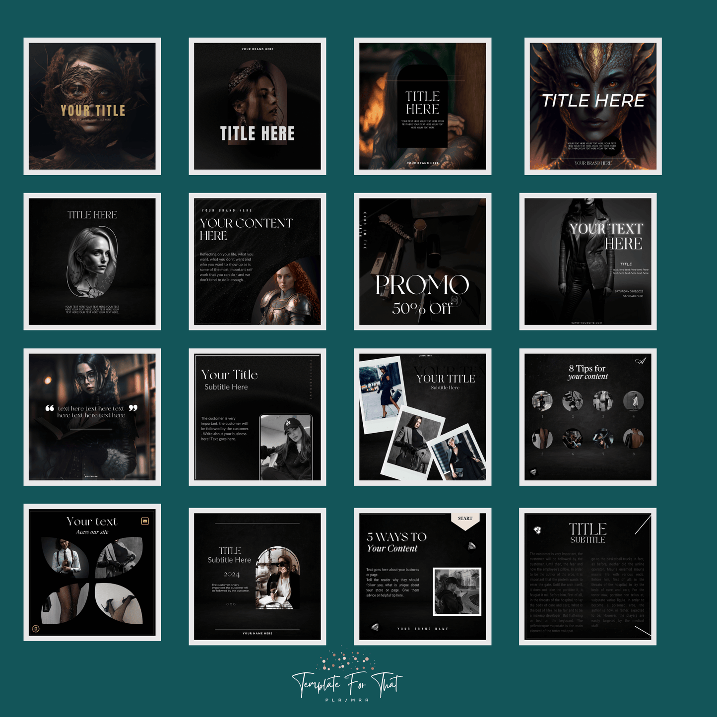 Moody themed social media templates with PLR and MRR