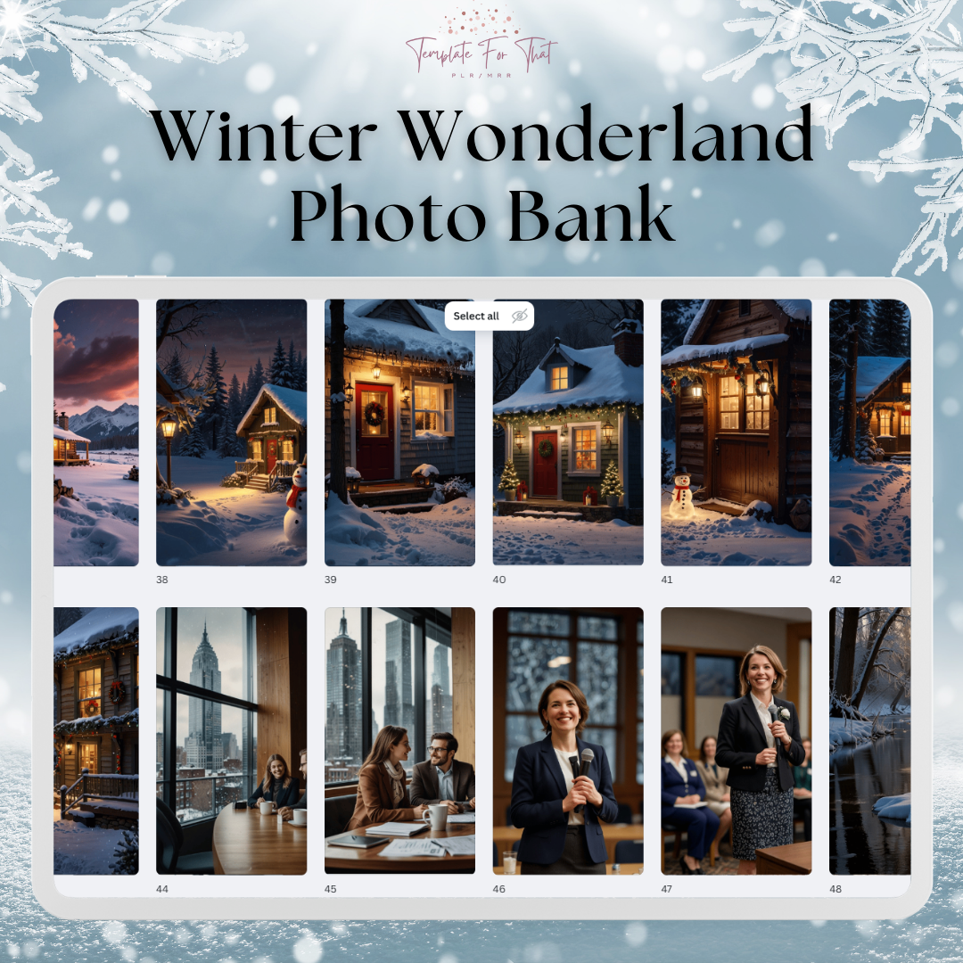 Winter Wonderland Photo Bank with PLR & MRR