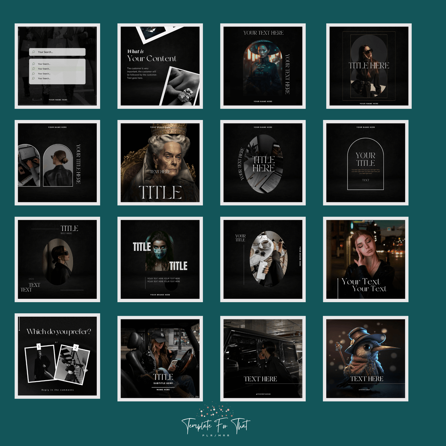 Moody themed social media templates with PLR and MRR