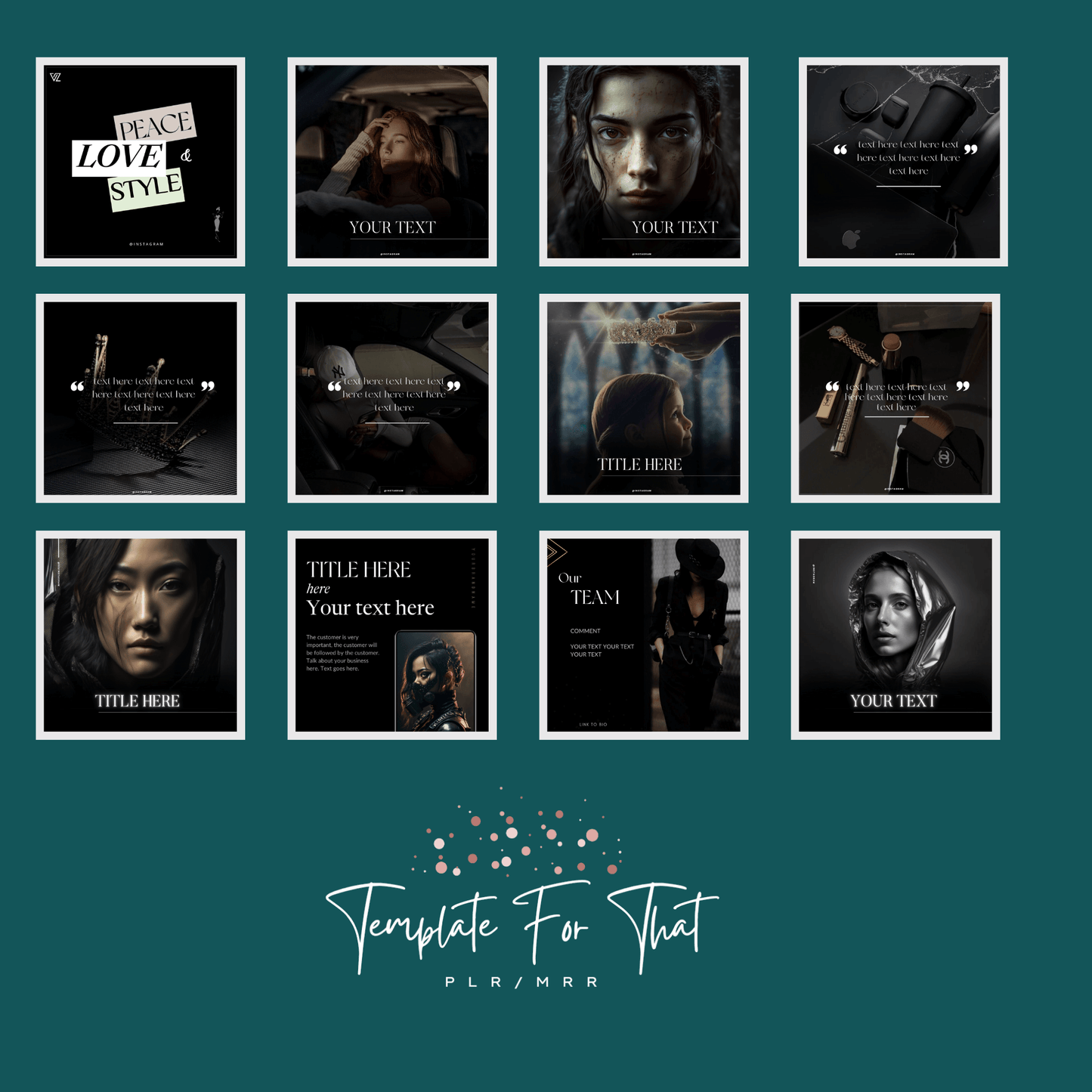 Moody themed social media templates with PLR and MRR