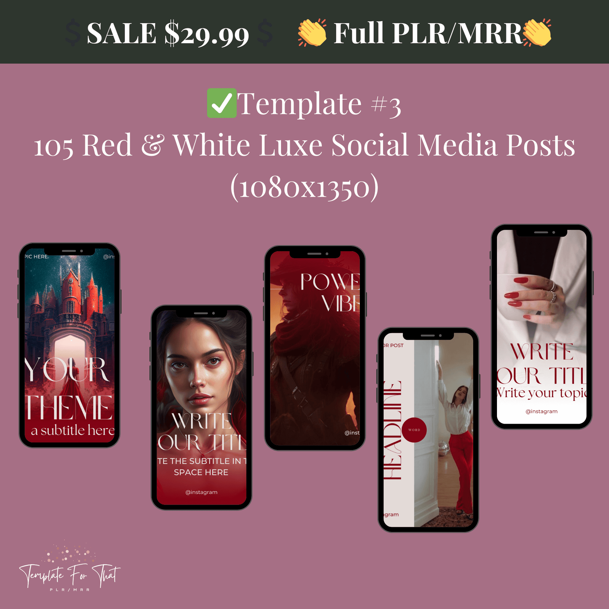 Social media templates editable in Canva with MRR 