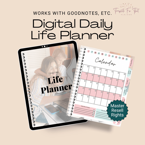 Digital planner with hyperlinks, full PLR/MRR
