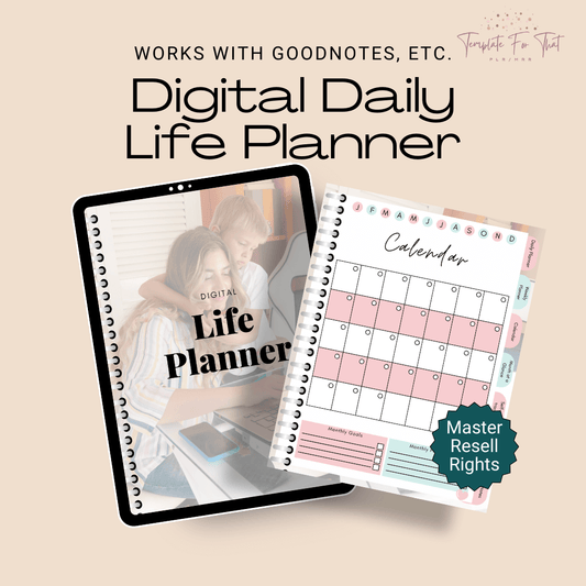 Digital planner with hyperlinks, full PLR/MRR