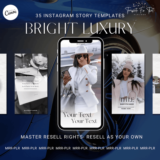 Bright Luxury themed story templates with MRR/PLR